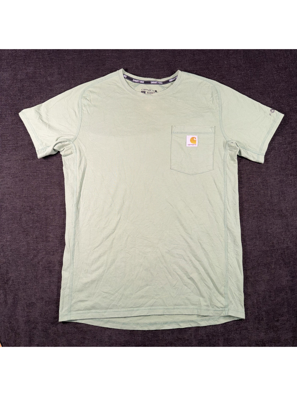Carhartt Force Relaxed Fit Green Pocket T-Shirt Size S